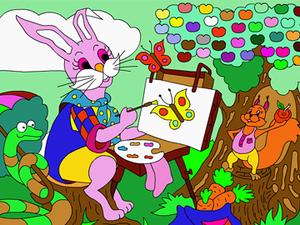 小兔子画画