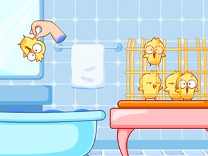小鸡洗澡