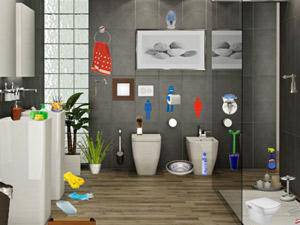 现代卫生间找东西