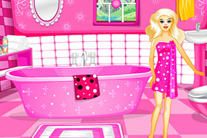 芭比粉色浴室装扮