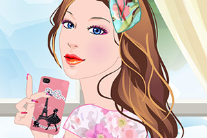 拿着iPhone的女孩